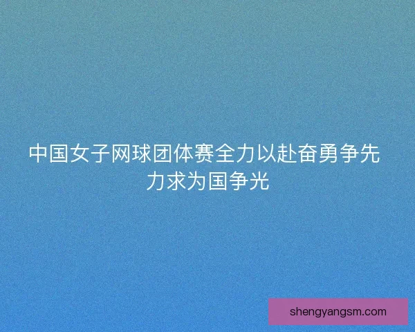 中国女子网球团体赛全力以赴奋勇争先 力求为国争光